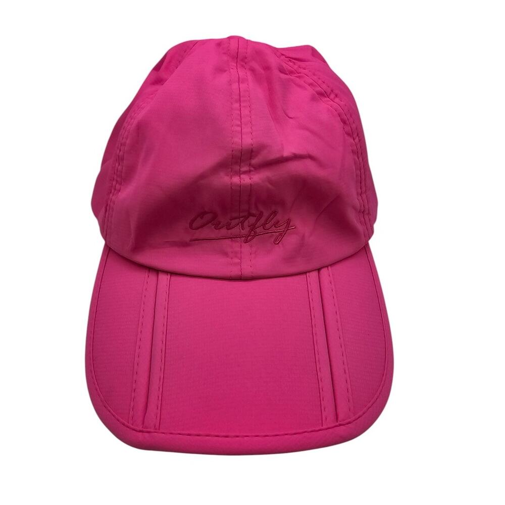 Outfly Womens Strapback Baseball Hat Neon Orange Athletic Packable Folding